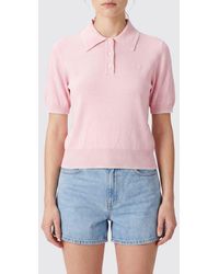 A.P.C. - Knit Cotton Polo With Ribbed Collar And Trims - Lyst