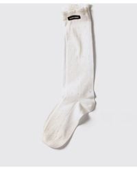 Miu Miu - Cotton Pointelle Socks With Logo - Lyst