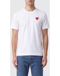 COMME DES GARÇONS PLAY - Comme Des Gar&Ccedil	Ons Play Crewneck Cotton T-Shirt With An Embroidered Logo - Lyst