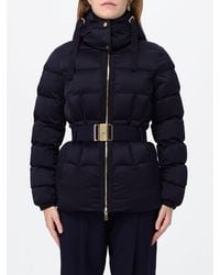 Elisabetta Franchi - Short Quilted Puffer Jacket With Removable Hood And Belt - Lyst