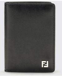 Fendi - Squared Ff Leather Credit Card Holder - Lyst