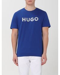 HUGO - T-shirt in cotone con logo - Lyst