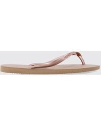 Havaianas - Slim Rubber Thong Sandals With Low Heel And Tone-On-Tone Logo - Lyst