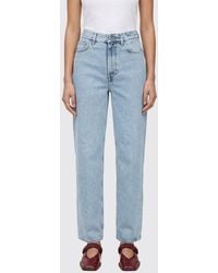 TOTEME - Cotton Denim Straight Jeans - Lyst