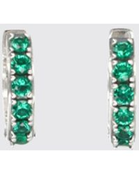 Emanuele Bicocchi - Sterling Hoop Earrings With Coloured Zirconia - Lyst