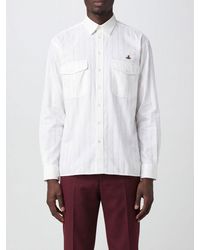 Vivienne Westwood - Short-Sleeved Cotton Shirt With Embroidered Orb Logo - Lyst