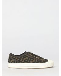 Fendi - Domino Canvas Sneakers With Ff Jacquard Monogram - Lyst