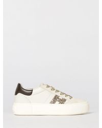 Hogan - Crosswind Glitter Leather Sneakers - Lyst