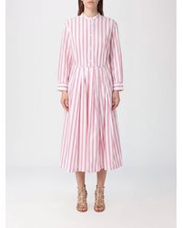 Aspesi - Striped Cotton Chemisier Dress - Lyst