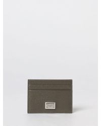 Dolce & Gabbana - Dolce &Amp Gabbana Flat Grained Calf Leather Card Holder With Logo - Lyst