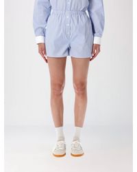 Sporty & Rich - Sporty &Amp Rich Striped Cotton Boxer Shorts With Elasticated Waist - Lyst