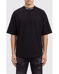Palm Angels - Relaxed Fit Cotton T-Shirt With Contrasting Logo - Lyst