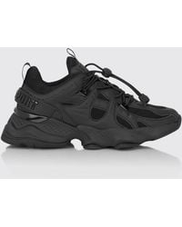 Philipp Plein - Runner Beast X-01 Leather And Mesh Sneakers With Drawstring Closure - Lyst