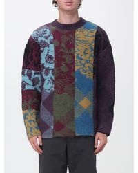Dries Van Noten - Relaxed Fit Alpaca Wool Jumper With Patchwork Pattern - Lyst
