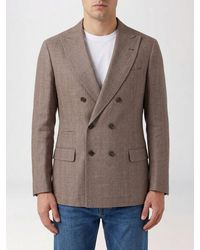 Brunello Cucinelli - Double-Breasted Linen And Virgin Wool Blend Blazer - Lyst