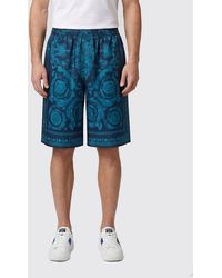 Versace - Pantalones Cortos De Seda Con Estampado Barroco - Lyst