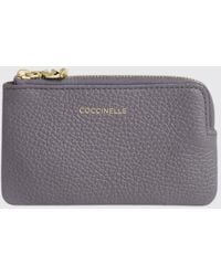 Coccinelle - C-Me Small Grained Leather Zipped Purse With Metal Ring - Lyst