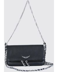 Zadig & Voltaire - Zadig &Amp Voltaire Rock Nano Grained Calfskin Leather Crossbody Bag With Logo - Lyst