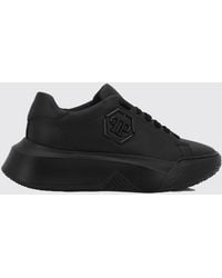 Philipp Plein - Low-Top Leather Sneakers With Hexagon Logo And Platform Sole - Lyst
