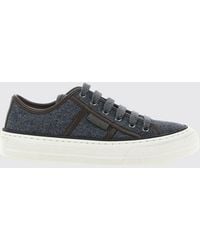 Brunello Cucinelli - Virgin Wool Platform Sneakers With Monili Embellishment - Lyst