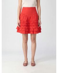 Ganni - High-Waisted Tiered Mini Skirt - Lyst