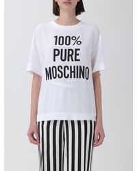 Moschino - T-shirt in misto viscosa con logo - Lyst