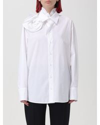 Valentino - Camicia in popeline di cotone con fiore - Lyst