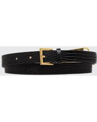 Elisabetta Franchi - Python-Print Leather Belt With Pin Buckle - Lyst