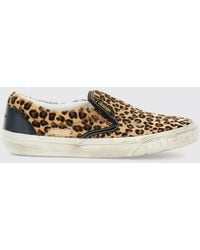 Golden Goose - Used Effect Animalier Pony Skin Slip On Sneakers - Lyst