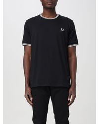 Fred Perry - T-shirt in cotone con logo - Lyst