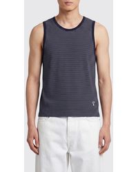 Ami Paris - Camiseta Sin Mangas Slim Fit De Algodón A Rayas Con Cuello Redondo - Lyst
