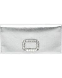 Roger Vivier - Pilgrim Laminated Leather Clutch With Jewel Buckle - Lyst