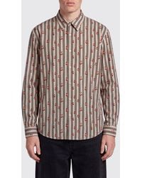 Dries Van Noten - Striped And Floral Print Long-Sleeved Cotton Shirt - Lyst