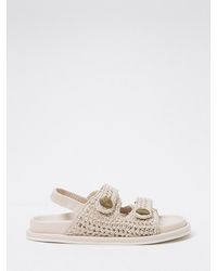 Twinset - Crochet Low-Heeled Sandals With An Open Toe And Elasticized Strap - Lyst