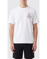 CASABLANCA - Organic Cotton Crew Neck T-Shirt With Logo Print - Lyst