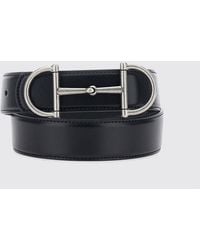 Gucci - Horsebit Smooth Calfskin Belt With Interlocking Closure - Lyst
