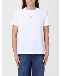 Dolce & Gabbana - Dolce &Amp Gabbana Ribbed Cotton T-Shirts With Logo - Lyst