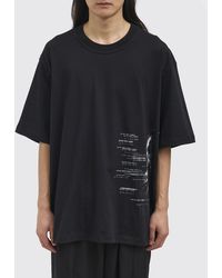 Isabel Benenato - Printed Cotton Crew Neck T-Shirt - Lyst
