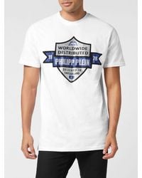Philipp Plein - Embroidered Rhinestone Logo Cotton T-Shirt - Lyst