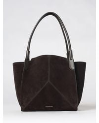 Victoria Beckham - Calfskin Leather Shoulder Bag With Double Handle - Lyst