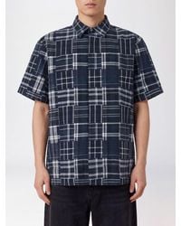 ERL - Patchwork Cotton Short-Sleeve Shirt With Concealed Buttons - Lyst