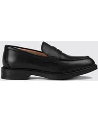 Doucal's - Smooth Calfskin Penny Loafers With Rubber Sole - Lyst