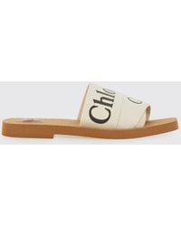 Chloé - Chlo&Eacute Woody Canvas Slippers - Lyst