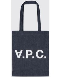 A.P.C. - Laure Cotton Denim Tote Bag - Lyst