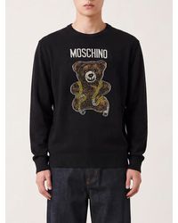 Moschino - Virgin Wool Crew-Neck Jumper With Teddy Bear Print - Lyst