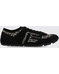 Balmain - Pb Monogram Leather And Suede Low-Top Sneakers - Lyst