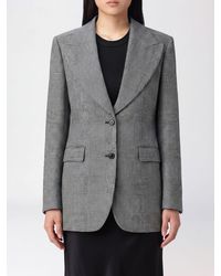 Dolce & Gabbana - Dolce &Amp Gabbana Cropped Houndstooth Wool Blazer With Peak Lapels - Lyst