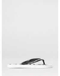 Versace Jeans Couture - Rubber Flip Flops With Printed Logo - Lyst
