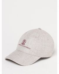 Brunello Cucinelli - Baseballkappe Aus Flanell Mit Stickerei - Lyst