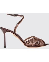 Aquazzura - Crystal-Embellished Mesh High-Heel Sandals - Lyst
